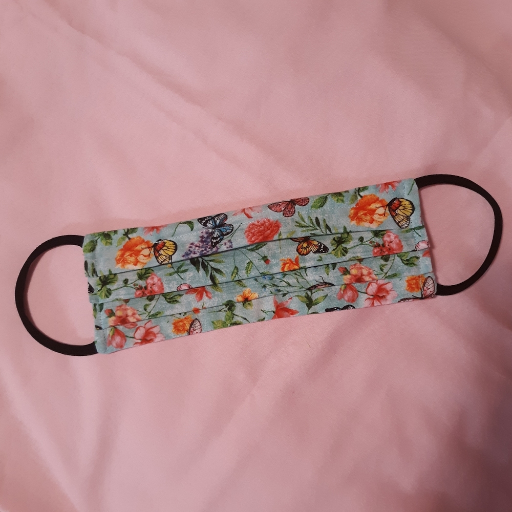 Butterflies and flowers face mask